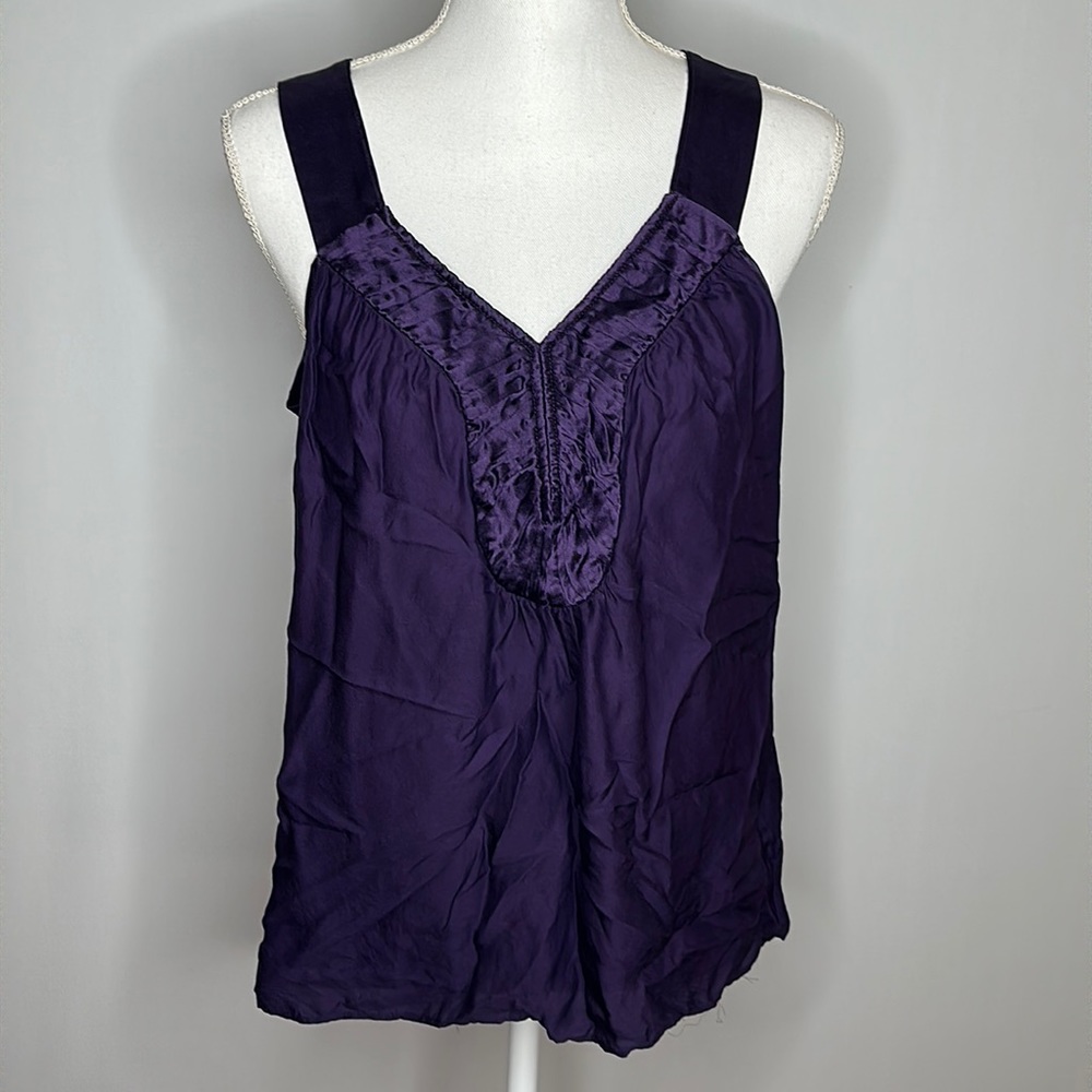 Purple silk top Banana Republic shirt top medium silk top for women purple color